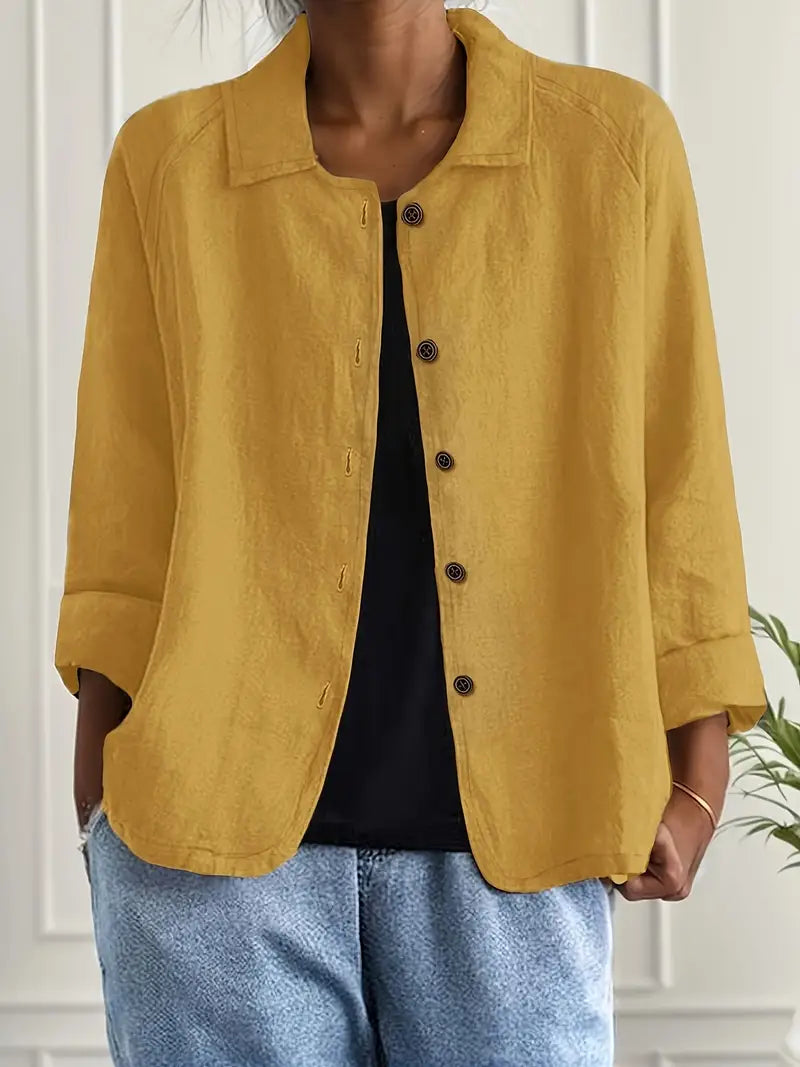 Skjortcardigan dam, lätt — klassisk kofta med knappar