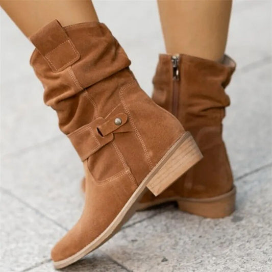 Ankelboots dam i mockaimitation — boho stövletter