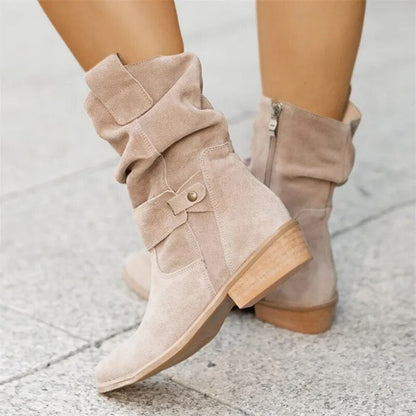 Ankelboots dam i mockaimitation — boho stövletter