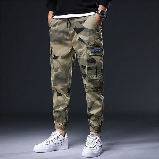 Kamouflagebyxor herr — street style-byxor i bomullsmix