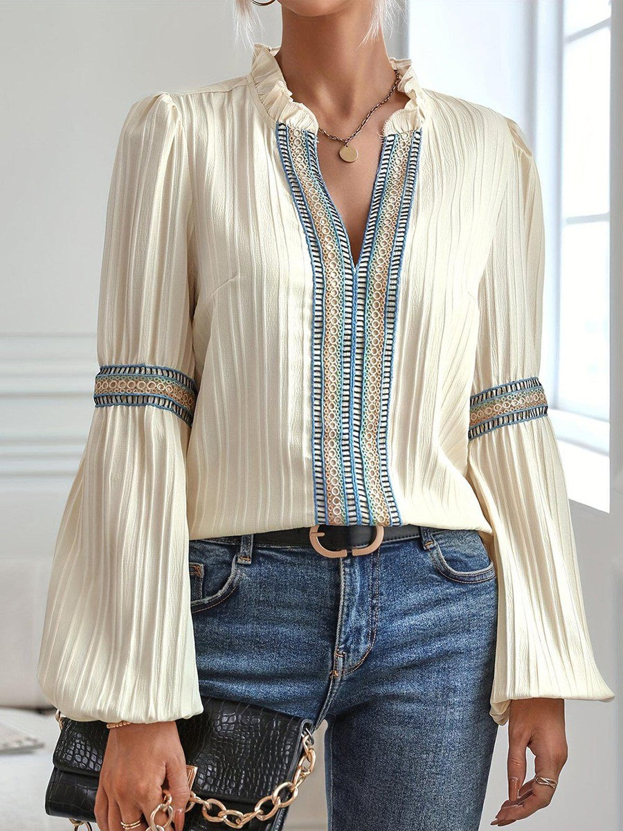 Topp dam, vintage — elegant och feminin i vitt viskos