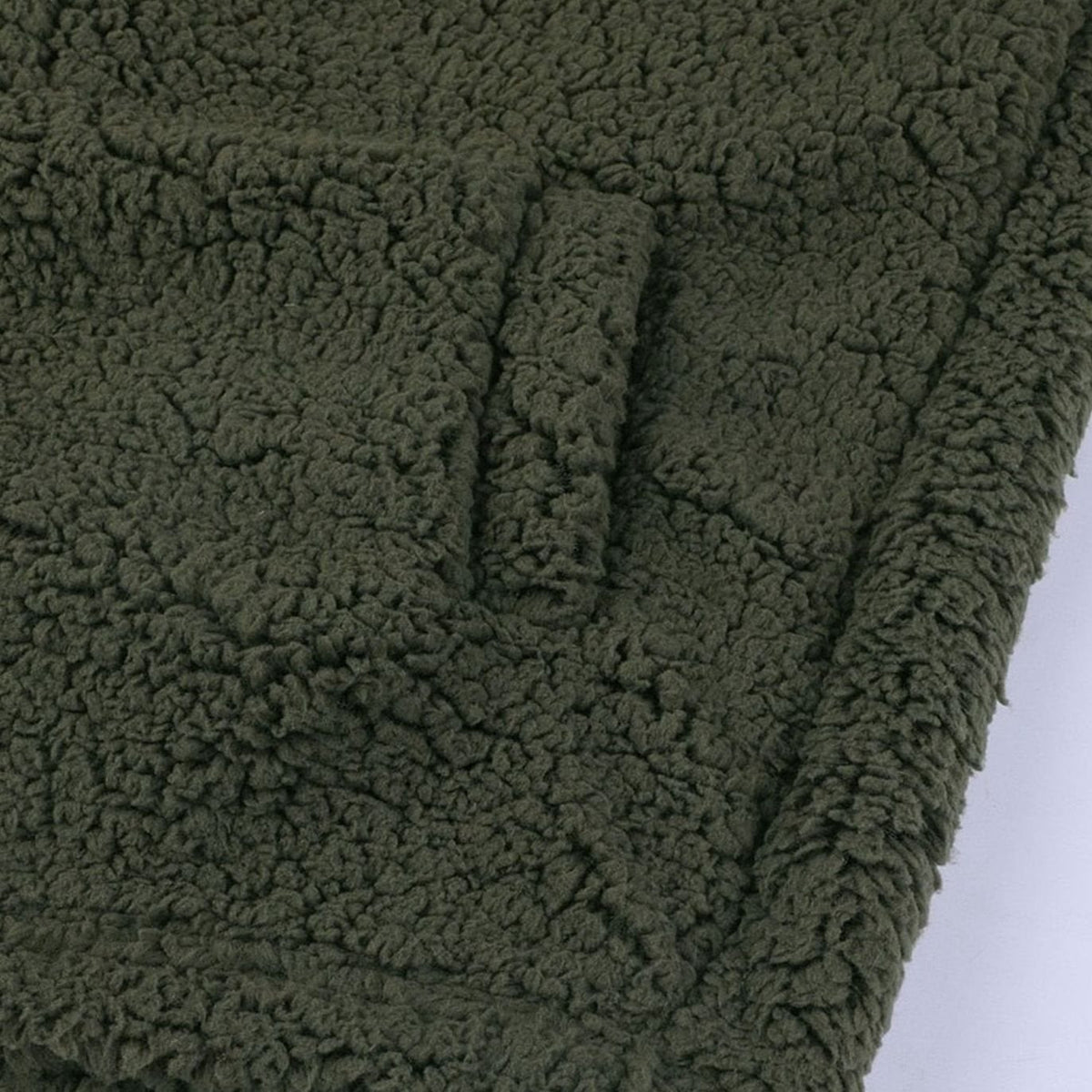 Teddykappa dam — oversized fuskpäls med huva och dragkedja