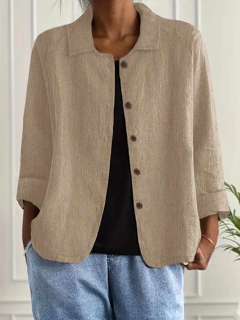 Skjortcardigan dam, lätt — klassisk kofta med knappar