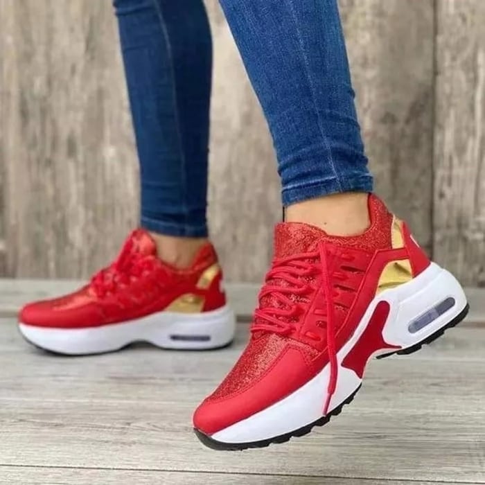 Sneakers dam, ortopediska — bekväma med luftkuddesåla, stötdämpande vardagsskor