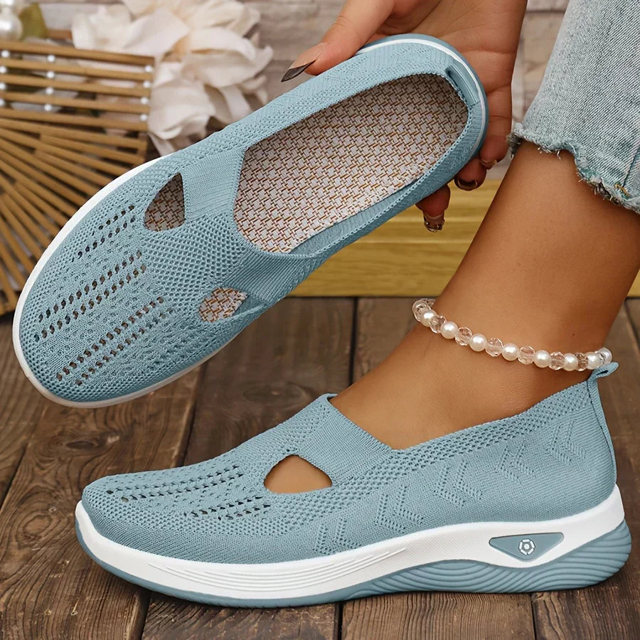 Slip-on skor dam, ortopediska — textil med dämpad innersula