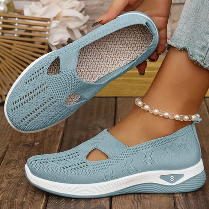 Slip-on skor dam, ortopediska — textil med dämpad innersula