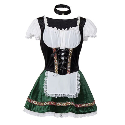 Dirndl dam med snörliv och puffärmar — Oktoberfest-klänning