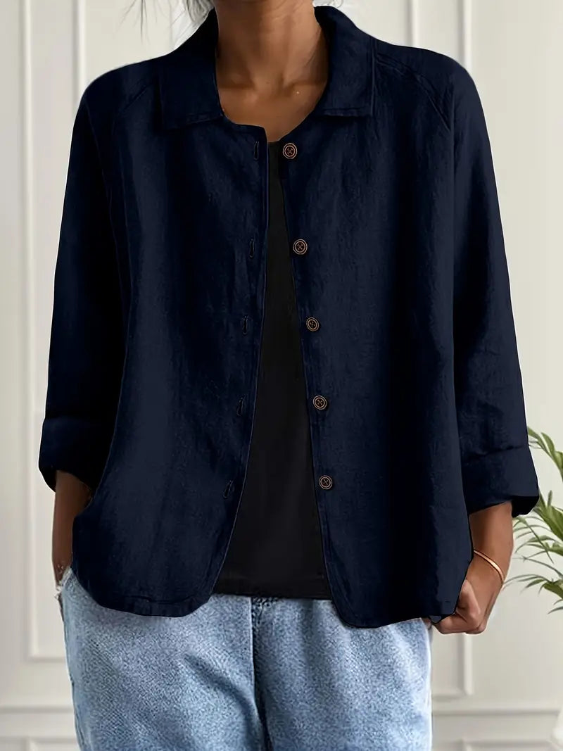 Skjortcardigan dam, lätt — klassisk kofta med knappar