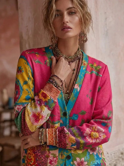 Elegant stickad kofta dam — mjuk cardigan i akryl