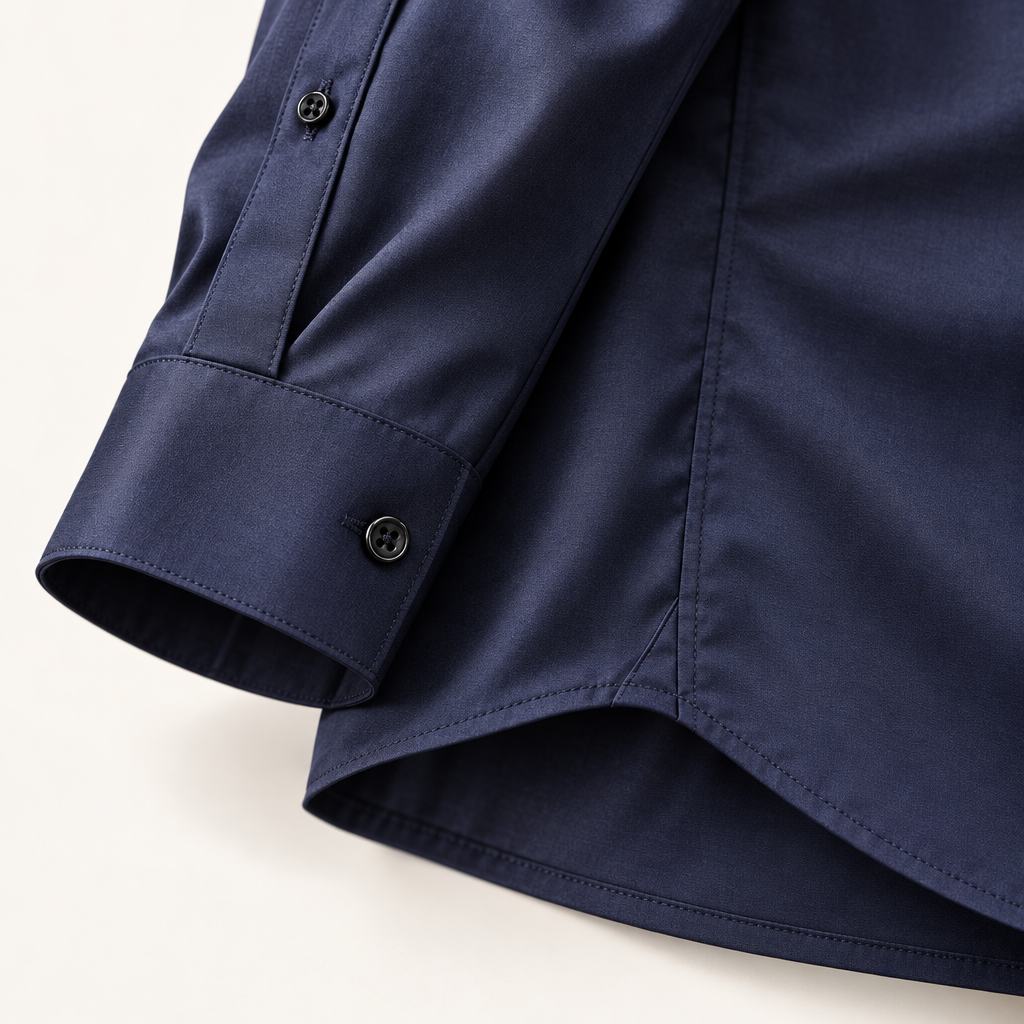 Skjorta herr, slim fit — skrynkelfri i bomullsmix med bambufiber