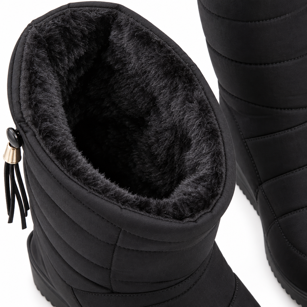 Vinterboots dam, fodrade — varma snowboots med halkfri sula