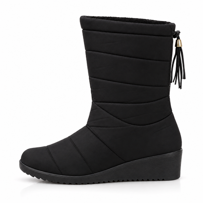Vinterboots dam, fodrade — varma snowboots med halkfri sula