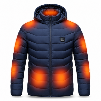 Uppvärmd jacka unisex — puffer med värmezoner och batteri