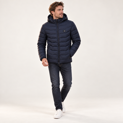 Uppvärmd jacka unisex — puffer med värmezoner och batteri