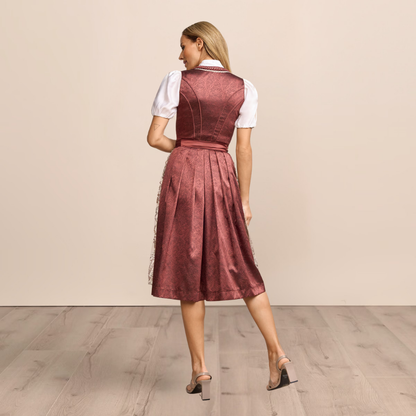 Dirndl dam, röd — traditionell Oktoberfest-klänning