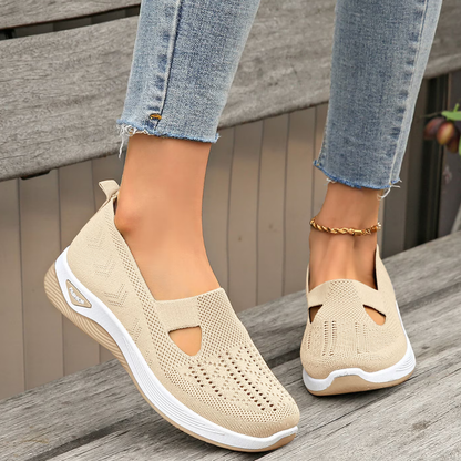 Slip-on skor dam, ortopediska — textil med dämpad innersula