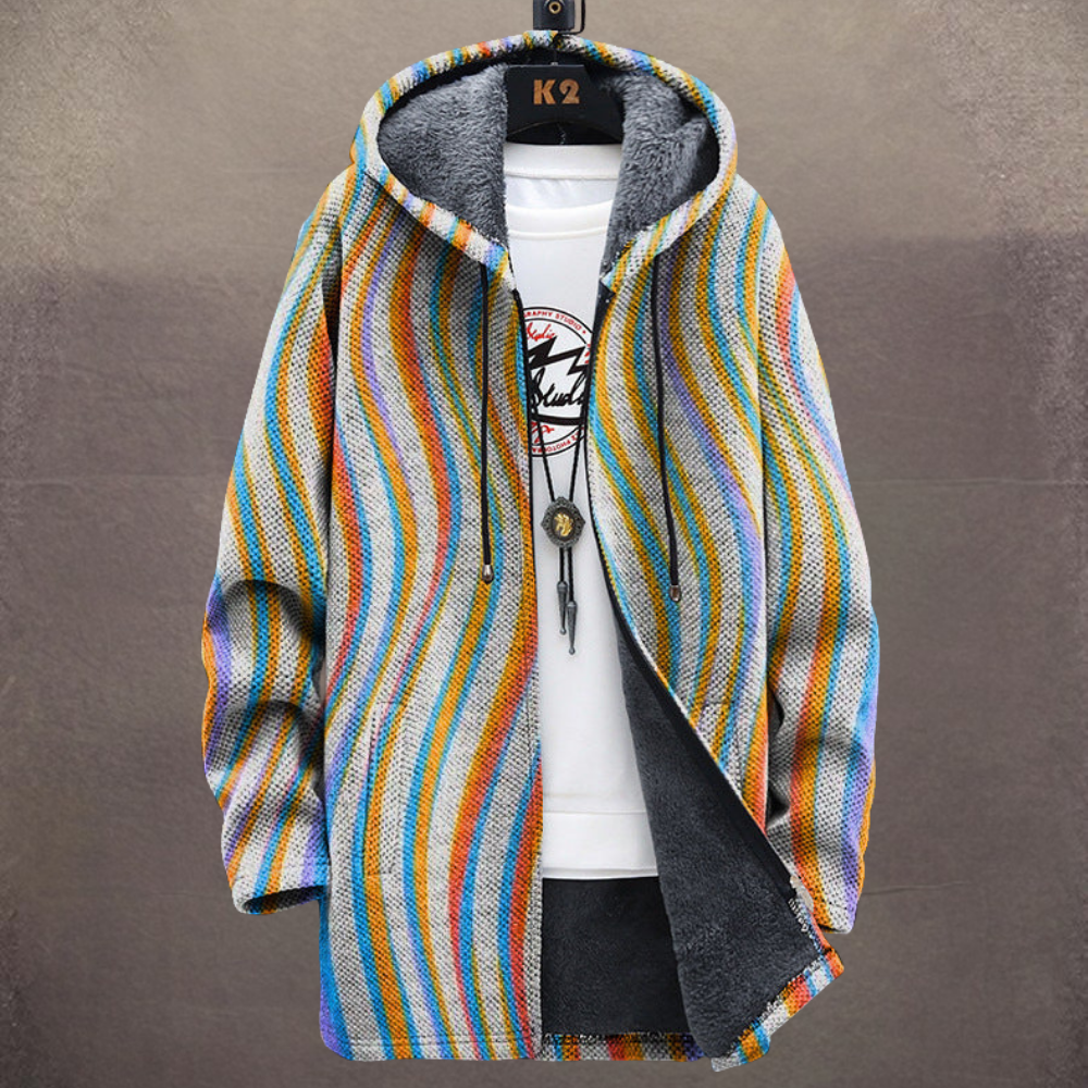 Konstinspirerad hoodie dam — ledig huvtröja med färgstarkt tryck