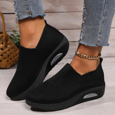 Slip-on skor dam, ortopediska — textil med dämpande såla