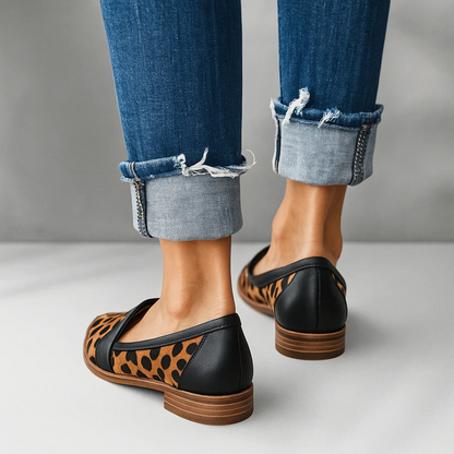 Loafers dam, textil — eleganta vårloafers med vadderade innersulor