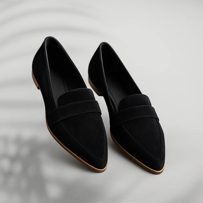 Loafers dam, textil — eleganta vårloafers med vadderade innersulor