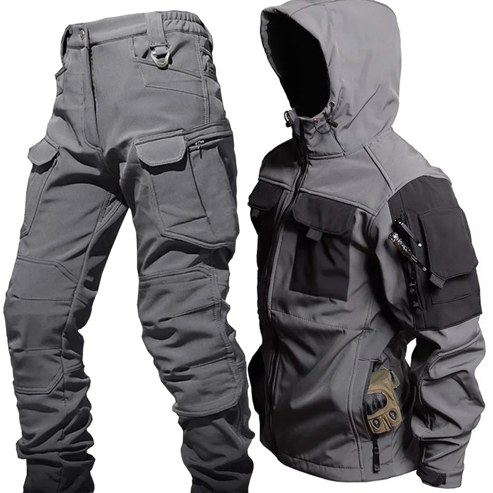 Outdoor-set herr, softshell — vind- och vattentät jacka och byxa