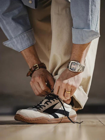 Klassiska sneakers herr — retro sneakers med stötdämpande sula