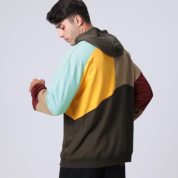 Hoodie herr, bomull — modern luvtröja med grafiskt tryck