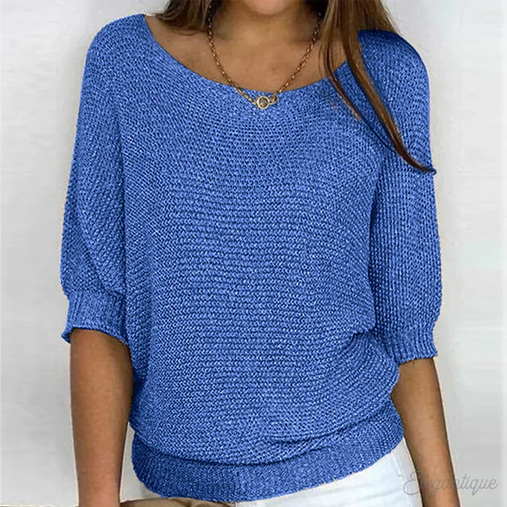 Stickad tröja dam — elegant och mjuk pullover, mångsidig