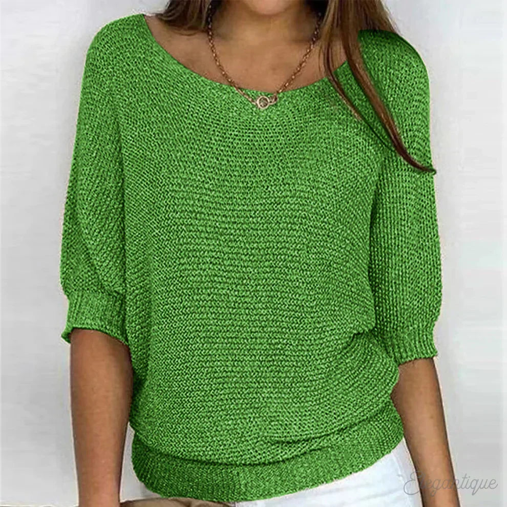 Stickad tröja dam — elegant och mjuk pullover, mångsidig