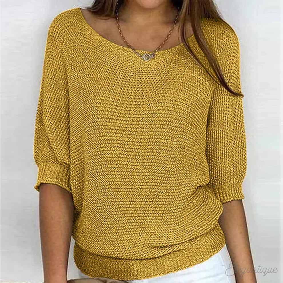 Stickad tröja dam — elegant och mjuk pullover, mångsidig