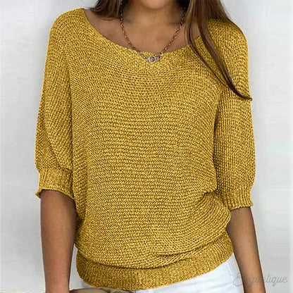 Stickad tröja dam — elegant och mjuk pullover, mångsidig