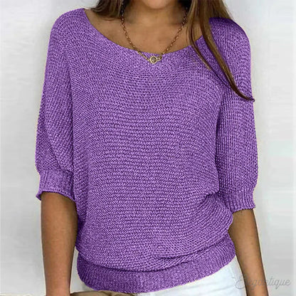 Stickad tröja dam — elegant och mjuk pullover, mångsidig