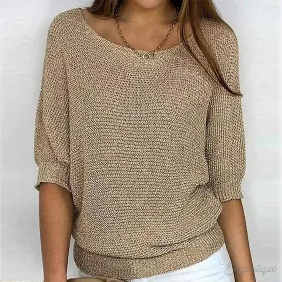 Stickad tröja dam — elegant och mjuk pullover, mångsidig