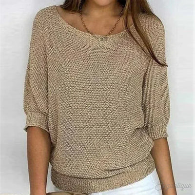 Stickad tröja dam — elegant och mjuk pullover, mångsidig