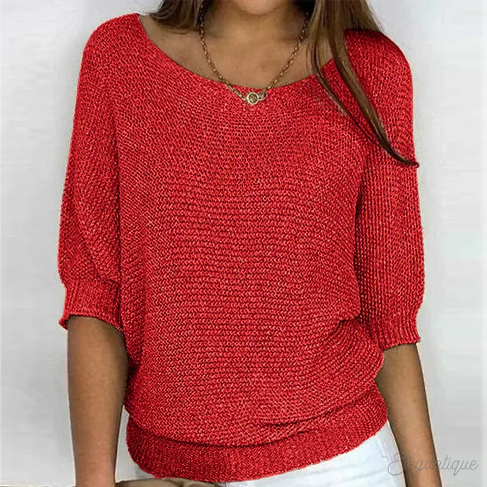 Stickad tröja dam — elegant och mjuk pullover, mångsidig