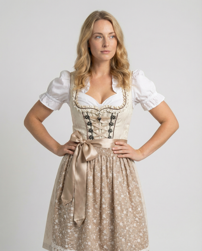 Dirndl set dam — trachtenklänning med förkläde och blus för oktoberfest