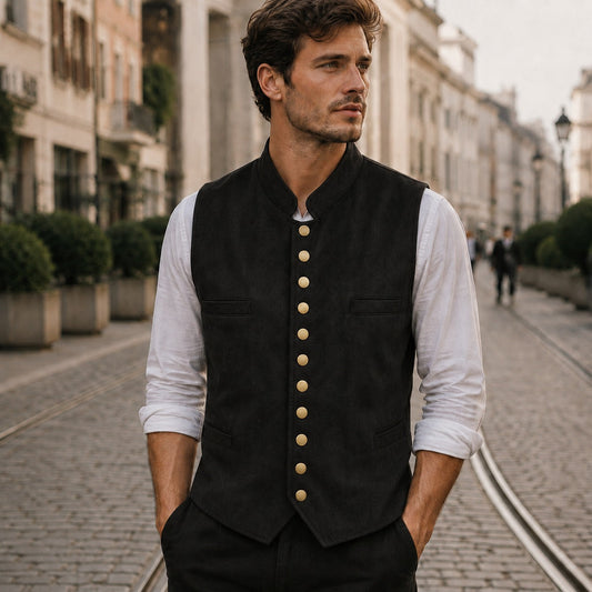 Trachtenväst herr med sammetslook — traditionell festväst